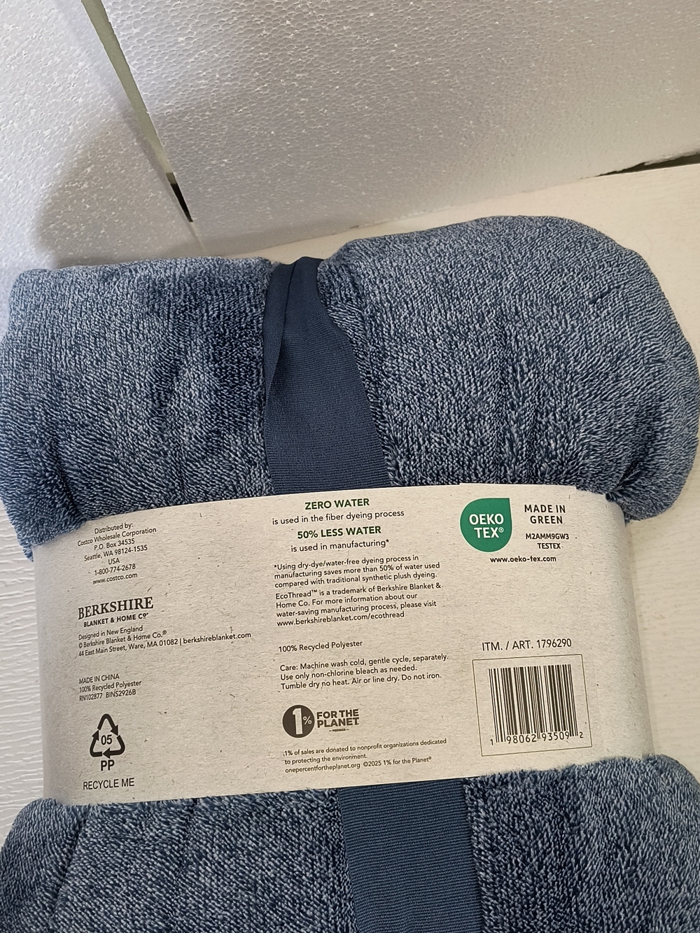 Berkshire Extra Plush Queen Blanket - Slate - Picture 2 of 3